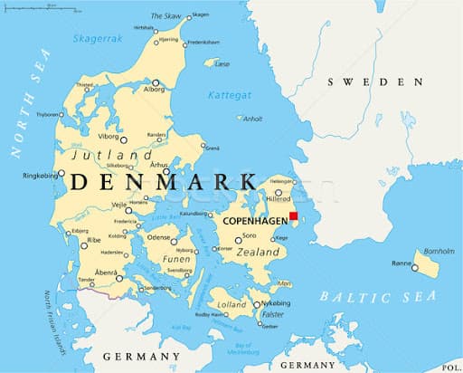 Danimarka Haritasında Kopenhag