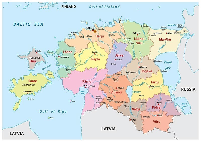 Estonya Siyasi Haritası