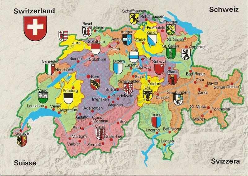 İsviçre Kanton Haritası Görseli