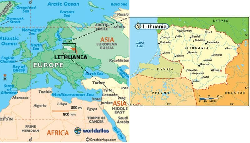 Litvanya’nın Dünya Haritasındaki Yeri